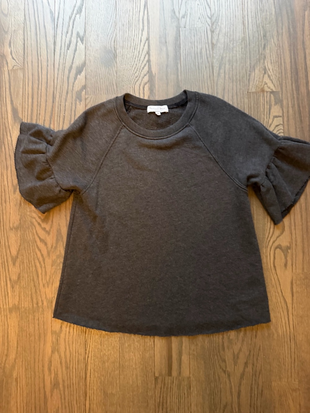 Michael Stars Charcoal Ruffle Sleeve Sweatshirt - XS